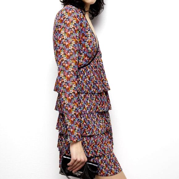 The Kooples Short Multicolor Pleated Dress 0 - Picture 9 of 10